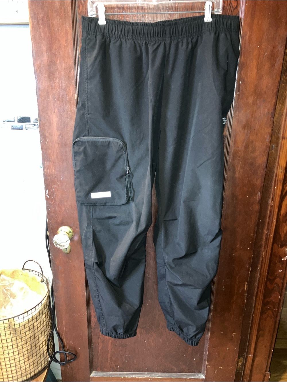 Lacoste Men's Black Logo Relaxed Oversized Track Activewear Pants